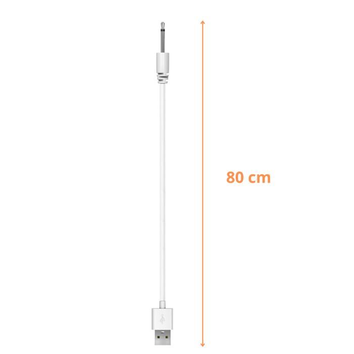 Cable de carga compatible Lovense Lush Hush Edge Osci - Cable 80 cm Conector de varilla 18 mm diámetro 2,5 mm