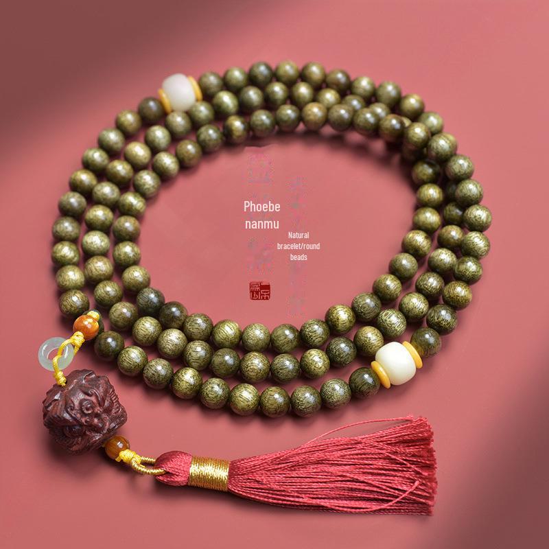 

Ожерелье из ручных бусин Golden Teak Nanmu - цепочка Bodhi унисекс из золота и сандалового дерева 17 pieces, 1.2cm золотистый