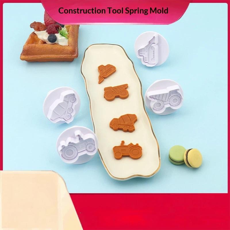 4Pcs 3D Car Plane Cookie Cutter Biscuit Mold Train Vehicle Transportation Baking Stamp Press Plunger Sugarcraft Fondant Cutters