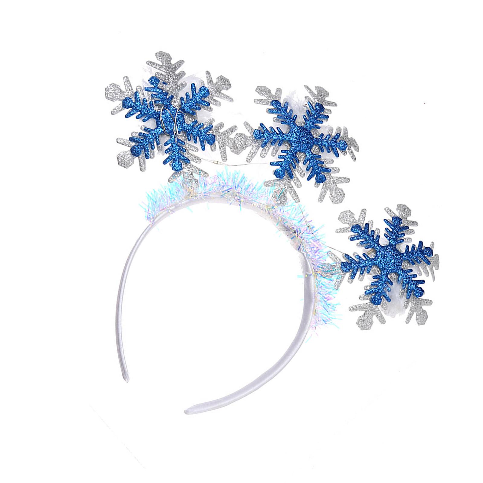 

Светящаяся повязка на голову в виде снежинки Рождественский головной убор Реквизит для фотосъемки на рождественскую вечеринку Головной убор на рождественскую вечеринку Аксессуары для косплея