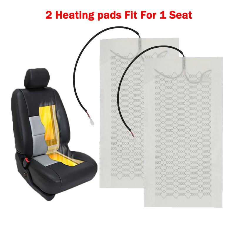 Car Seat Heater Universal 12V Carbon Fiber Heat Pads Set Dual Control System 5 Levels Digital Display Switch With Harness Kit