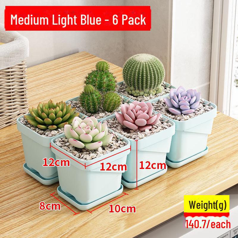 

Креативный дышащий квадратный цветочный горшок с поддоном - утолщенный пластик для дома или офиса