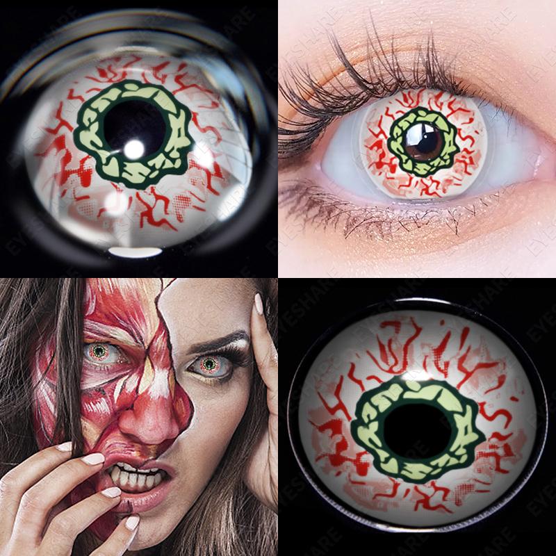 Eyeshare 1 Pair Cosplay Contact Lenses for Eyes Colorful Yellow Anime Lenses for Cosplay Halloween Cosmetics Pupils