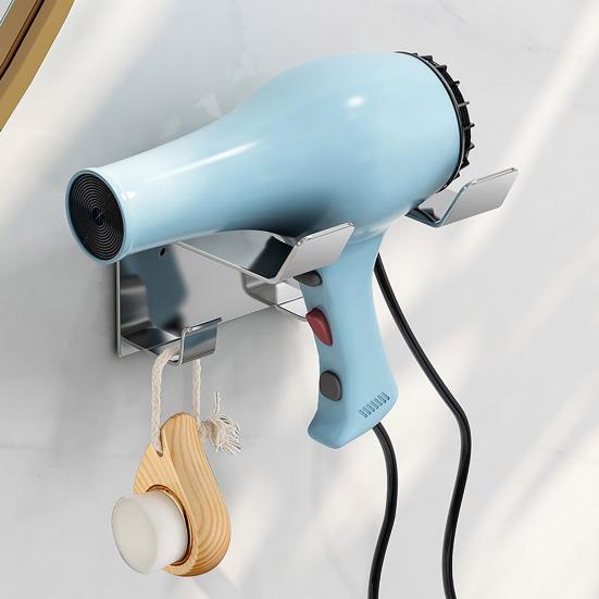 Hair Dryer Stand Wall Mount Storage Holder Strong Load-bearing Waterproof Easy Installation Universal Hair Dryer Rack Bathroom Storage Organizer