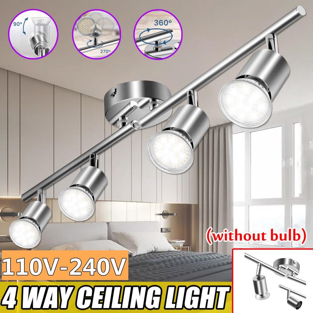100V-220V 4 Yollu anahtarlama Zarif Modern Tavan Işık Düz Çubuk GU10 Tavan Spot LED Lamba Ayarlanabilir