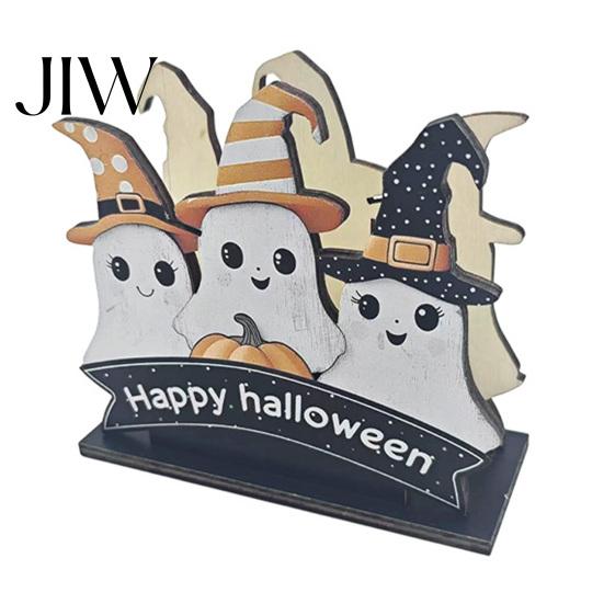 Halloween Napkin Holder Wooden Holder, Ghost Pumpkin Decorative Tabletop Tissue Dispenser, Rustic Kitchen Counter Storage Paper Organizer for Holiday