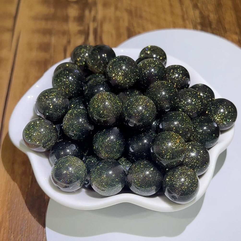 16Mm Soft Heart Filling Dream Starry Sky Fine Flash Cat Eye Resin Loose Beads Handmade DIY Beaded Mobile Phone Chain Accessories