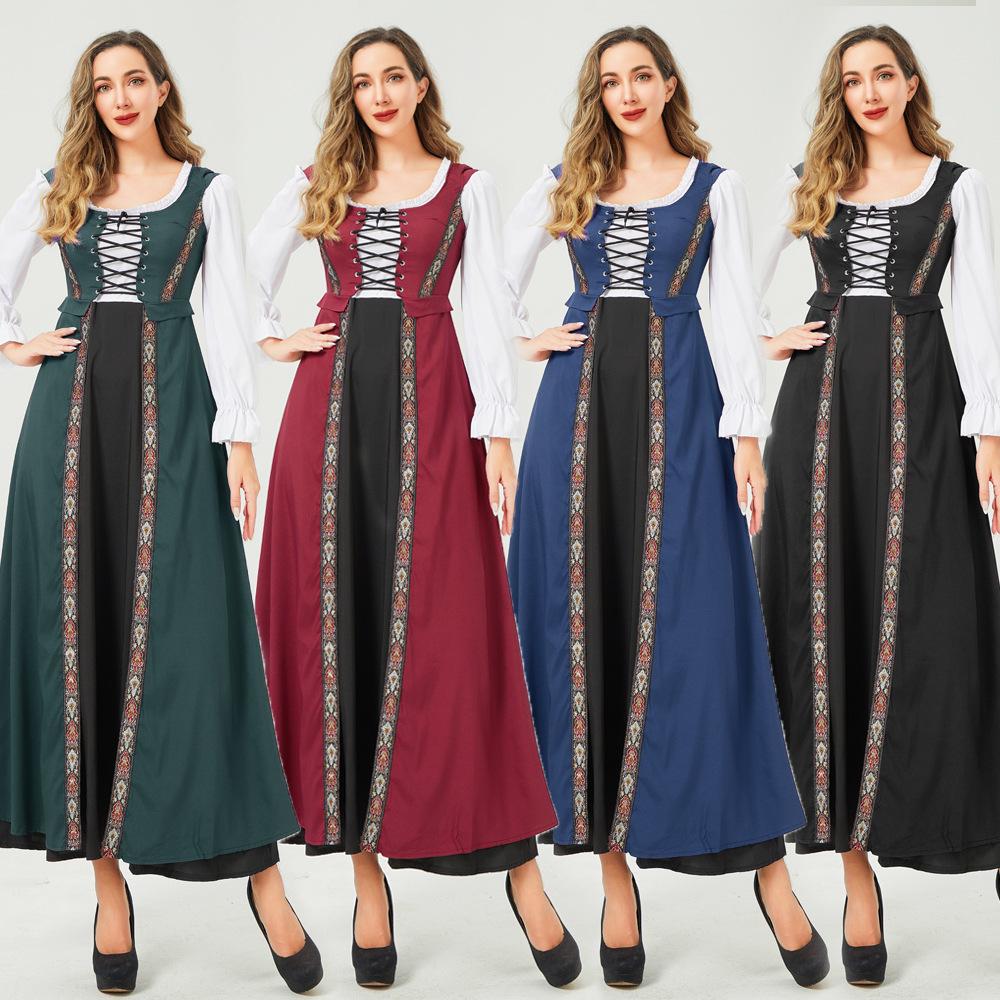 Halloween Costume Retro Court French Dress Medieval Renaissance Costume European Idyllic