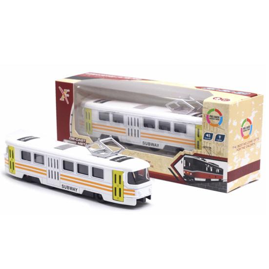 Classic Train Tram Diecast Pull Back Model with LED Music Developmental Kids Toy
