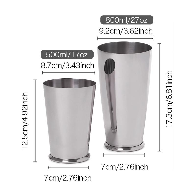 800ml American style Boston Shaker Bar Cocktail Mixer Two-Piece Stainless Steel Tin for Mixing And Straining Drinks