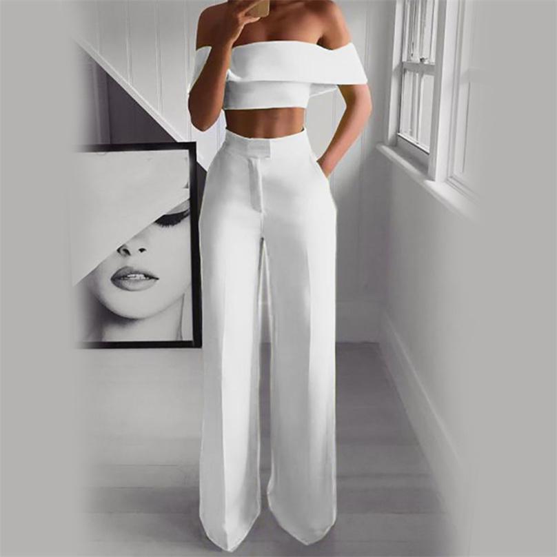 Fashion One-shoulder Mid-waist Suit Temperament Loose Trousers Mopping Pants Suit