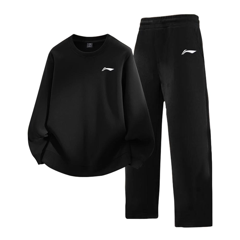 

Серия для бадминтона Li Ning Свободный Удобный Флисовый Теплый Универсальный Простой Повседневный Комплект Худи Унисекс AWDTC69/E47-1 S