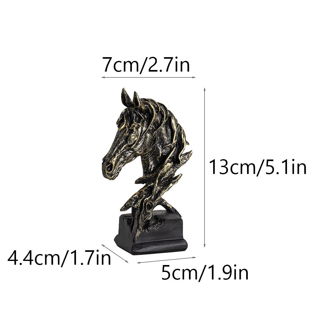 

USA Unique Horse Head Ornaments Home Tabletop Accessories Living Room Top Bar Entrance Resin Decoration Crafts Durable
