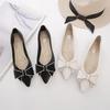Bow single shoes new shallow mouth shoes soft leather soft sole Doudou shoes ladyshoes flat shoes