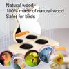 Parrots Mirror With Feeder Cups Bowl Wooden Birds Interactive Self-happy Toy Puzzle Toy