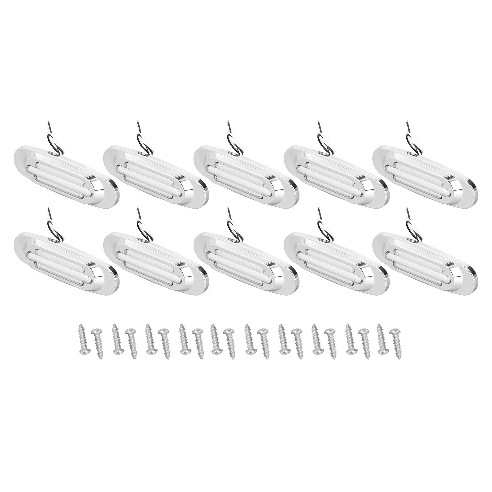 10PcsCelsiusSet 16 LEDs Trailer Truck Side Marker Light 1200LM Turn Signal Indicator Lamp IP67 Waterproof for 12‑24V Vehicles