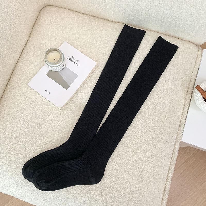 Knee Socks Children'S Autumn And Winter Thickened Warm Cashmere Socks Ins Japanese Vertical Strip Thin Warm Anti-Drop Thigh Socks