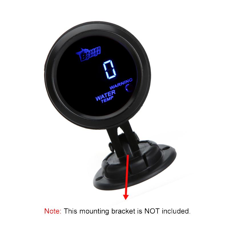 Digital Water Temperature Meter Gauge with Sensor for Auto Car 52mm 2in LCD 40 120Celsius Degree Warning Light Black