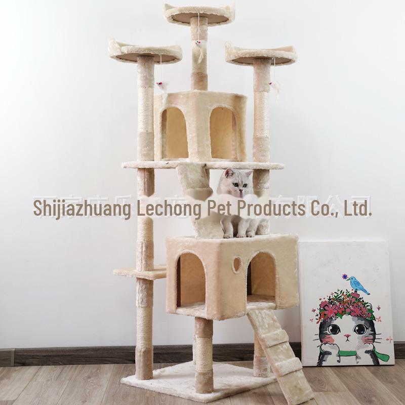 Best-Selling Large Wooden Cat Climbing Frame with Multi-Layer Scratching Platform - Top-Quality Pet Toy