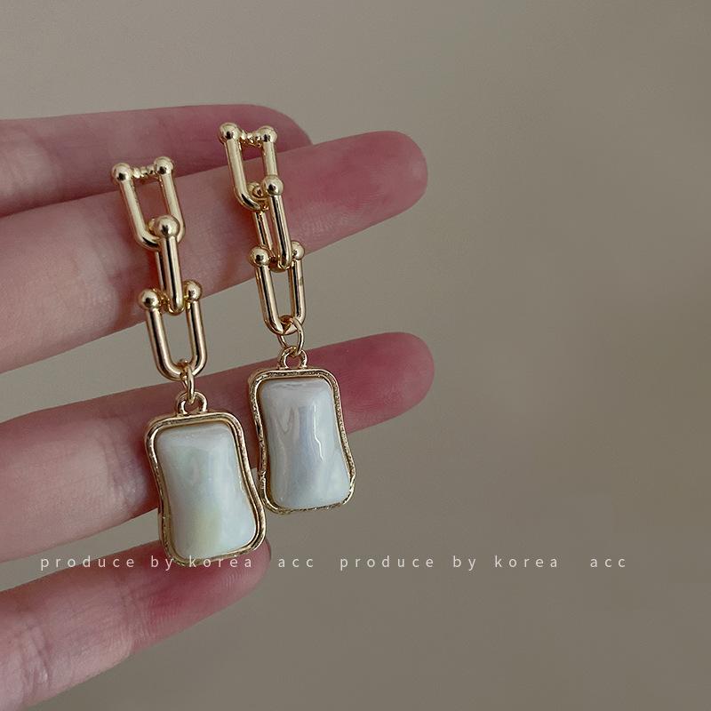 Pearl Earrings Korean Simple Cold Wind Diamond Ear Jewelry Fashion Personality Earrings Women