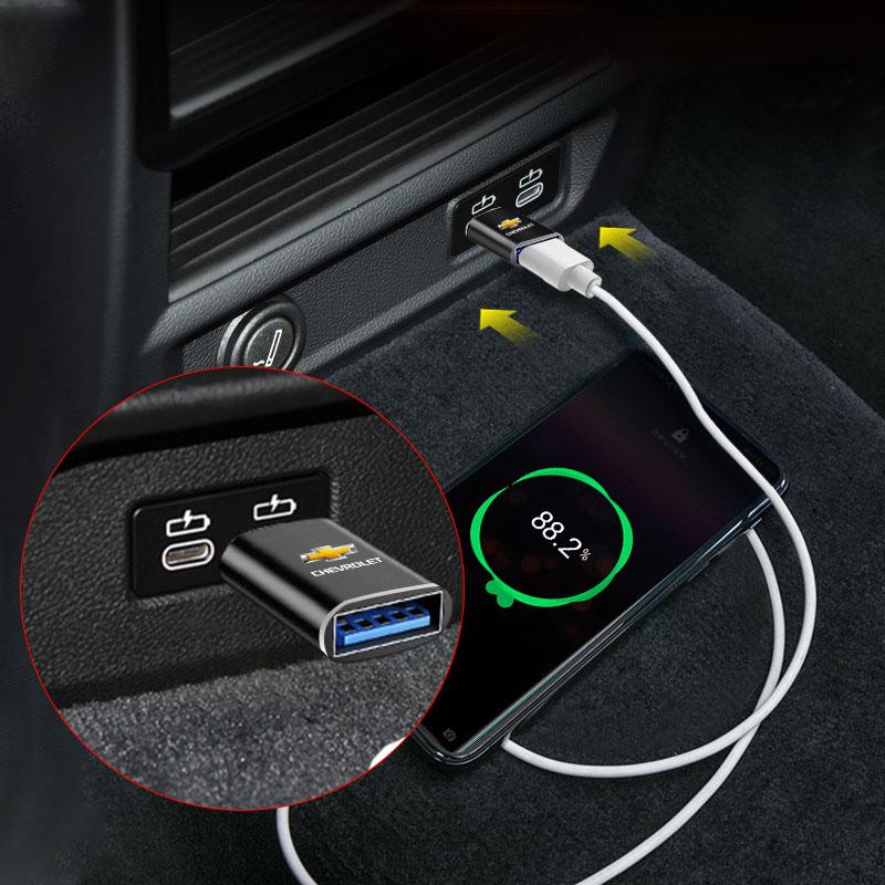 1Pcs Car Usb Type C Cable Converter Charging Adapter Car Accessories for Chevrolet Crvalier Malibu Captiva Cruze Silverado Spark