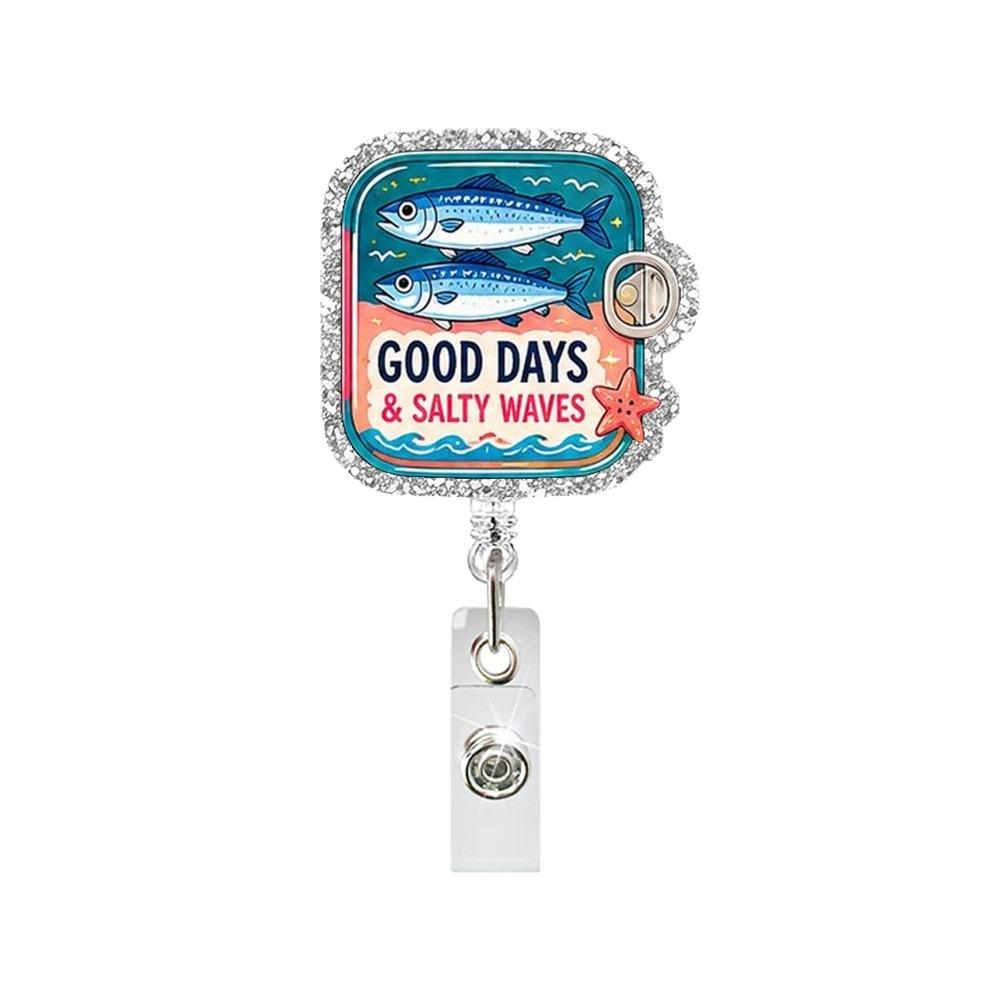 360° Swivel Retractable ID Card Holder Glitter Acrylic Badge Reel Nurse Badge Reel Hospitals