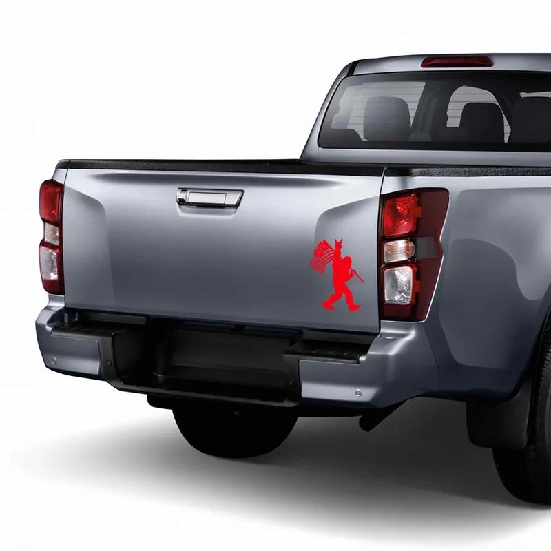 Car Sticker Bigfoot Sasquatch n Flag Yeti Decor Decal Conspiracy For Car Truck SUV Pickup Door Tailgate Auto Accessories