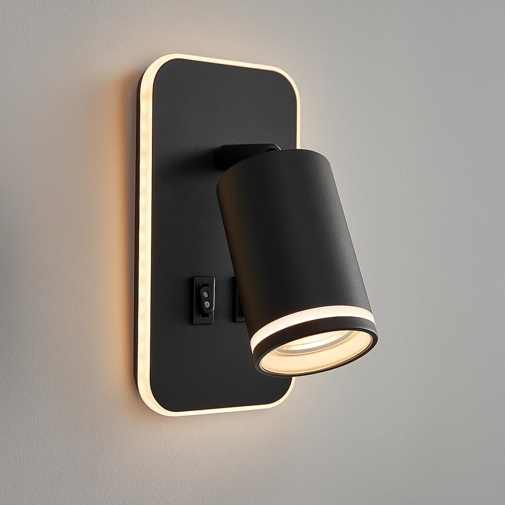 Oprawa Pipe Ring Kinkiet Czarny 1Xgu10 + Led 6W