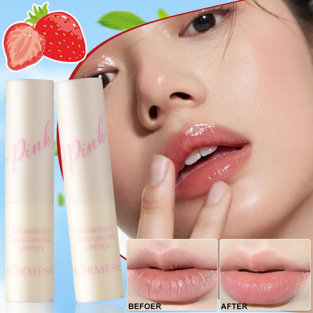 1 Stück Erdbeergeschmack Lippenstift Temperaturfühlend Farbwechsel Tiefe Hydratation Rissige Lippen Reparatur Aufhellen