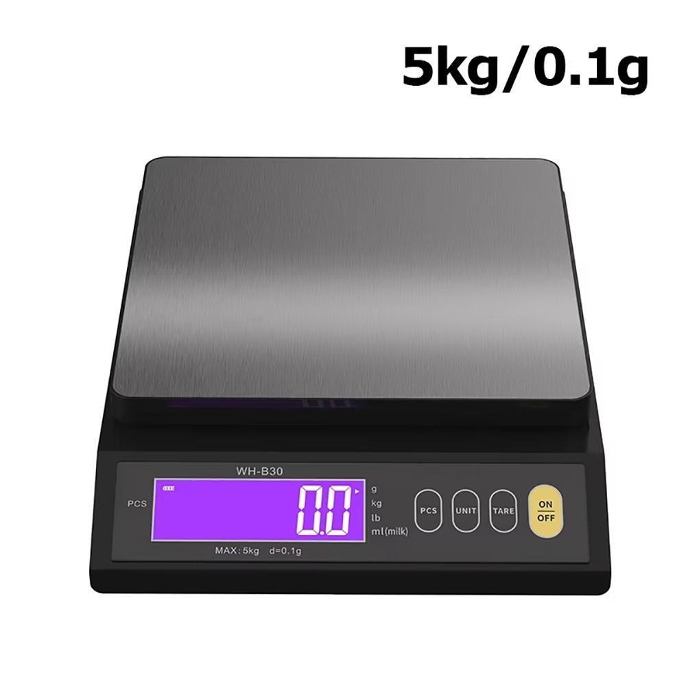 1Pcs 5kg/0.1g 10kg/1g Electronic Kitchen Scale Stainless Steel LCD Display Food Scale High Accuracy Waterproof