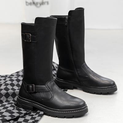 Größe 38-46 Herren Modische High-Top Lederstiefel Echtes Rindsleder Schuhe Seitenreißverschluss Dicke Sohle Cowboy-Stiefel für den Alltag