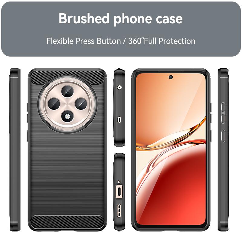 For Reno 12F Case Cover OPPO Reno 12F Capas New Phone Bumper Back Armor Shockproof Carbon Fiber Soft TPU Fundas Reno 12F Reno12F