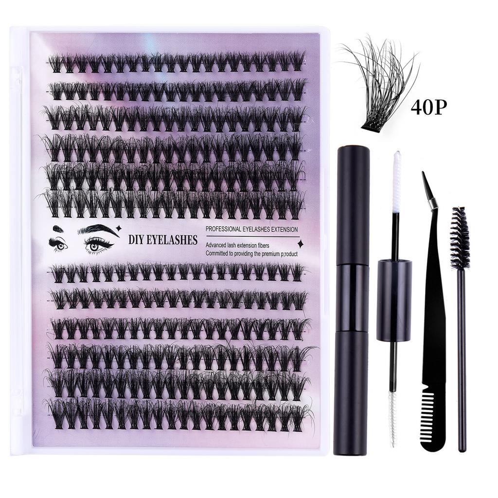 Diy Segmented Fried Hair Single Cluster False Eyelashes 12 Rows Large Capacity Daily Makeup