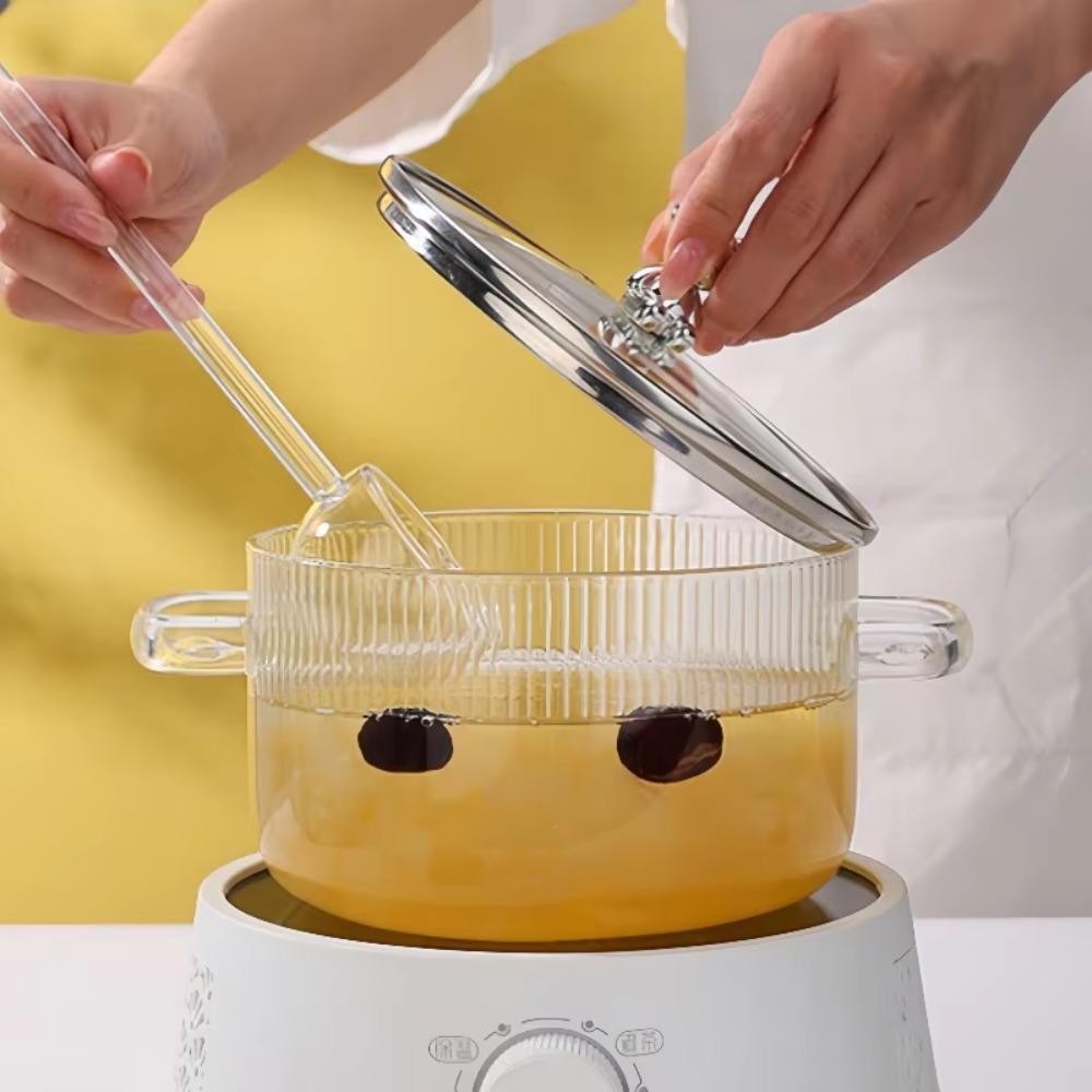 Panela de Sopa com Alça Binaural Resistente ao Calor Tigela de Ramen Utensílios de Cozinha Urso Caçarola de Vidro Mingau