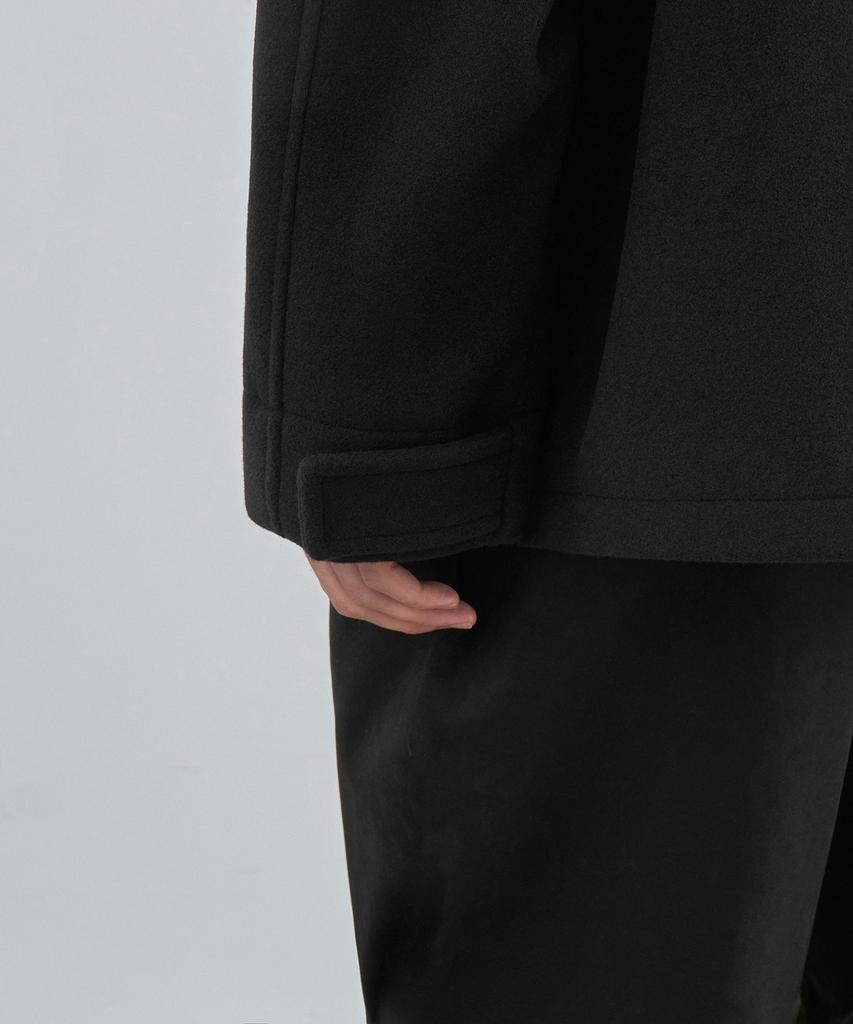 Musinsa Standard Wool Blend Oversized Hooded Short Coat [Black]