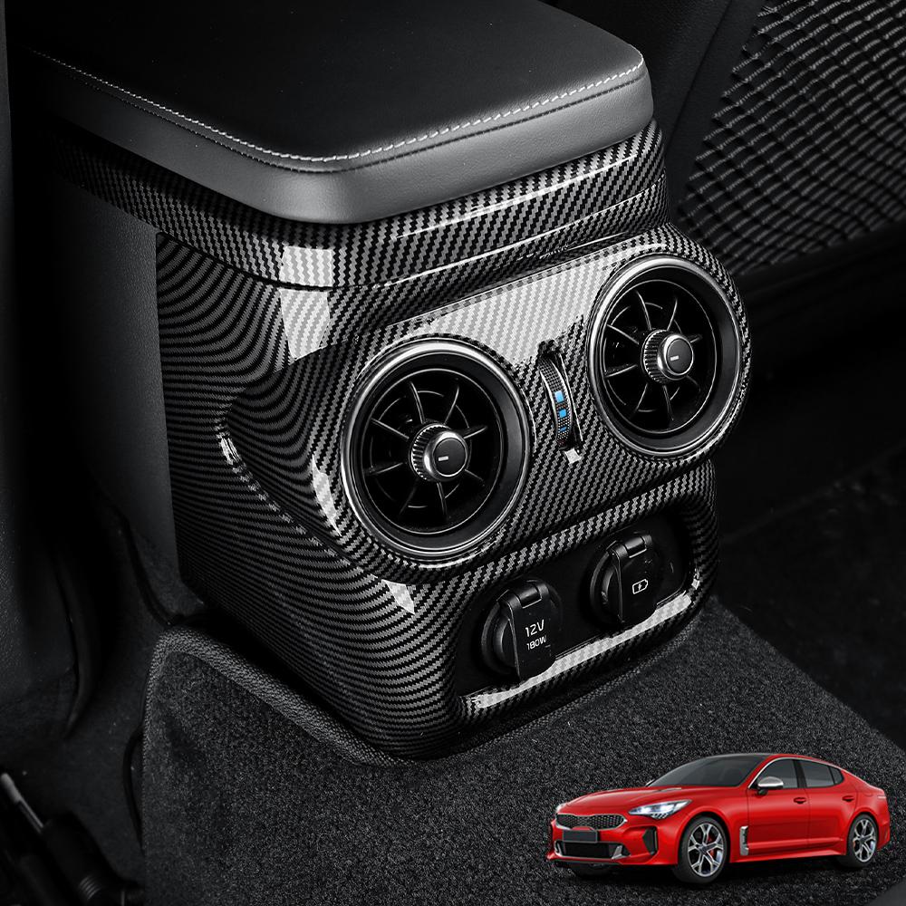 

Car Interior Carbon Fiber Rear Seat Air Conditional AC Vent Frame Trim Cover For Kia Stinger 2018-2026 Decoration Accessories China Mainland