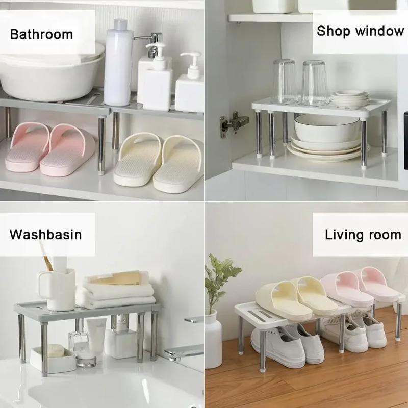 Retractable Storage Rack Kitchen Seasoning Bottle Storage Rack Cabinet Double Layer Countertop Drain Cup Storage Rack