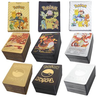 55Pcs Gold Foil Assorted Cards Pokemon Cards Collection H24