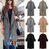 Elegant Women Long Waterfall Coat Jacket With Comfortable Loose Fit And Lapel Collar