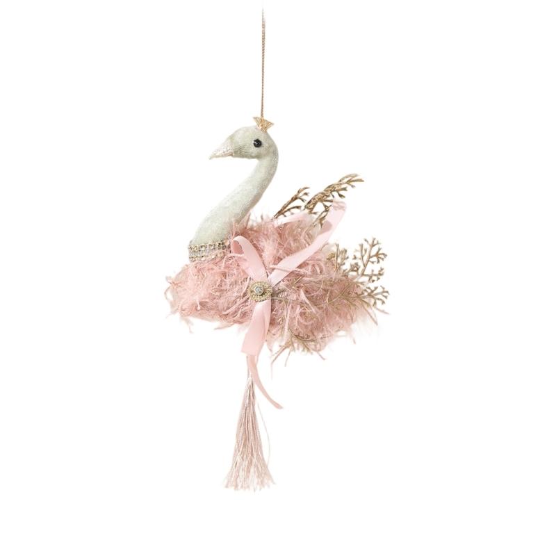 Christmas Tree Decorations Velvety Fabric Foam Bird Hanging Ornament For Mantels Window Display Holiday Tree Decoration