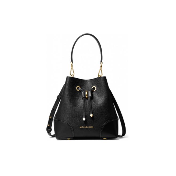 New MICHAEL KORS Mercer Gallery Bucket Leather Bucket Bag, Crossbody Bag Small Women's Black 30F9GZ5L1L-001