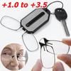 משקפי קריאה עם קליפס לאף גברים נשים משקפי היפראופיה ניידים משקפיים שקופים משקפיים מתקפלים עם מחזיק מפתחות +1.0 עד +3.0