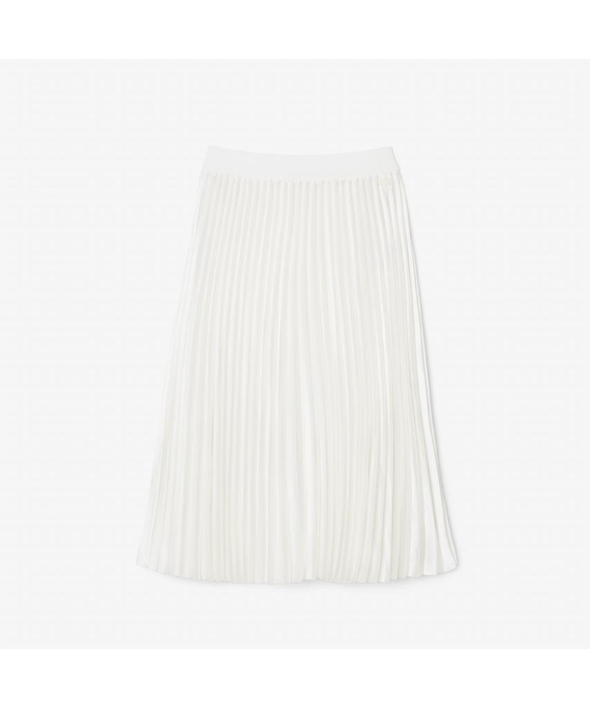 Lacoste Women'S Shiny Logo Banded Pleated Long Skirt Jf5605-55N 70V