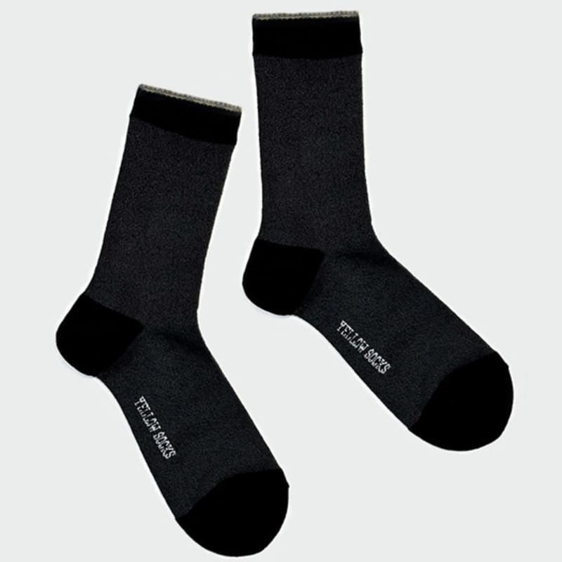 YELLOWSOCKS SEMI SEE-THROUGH BLACK