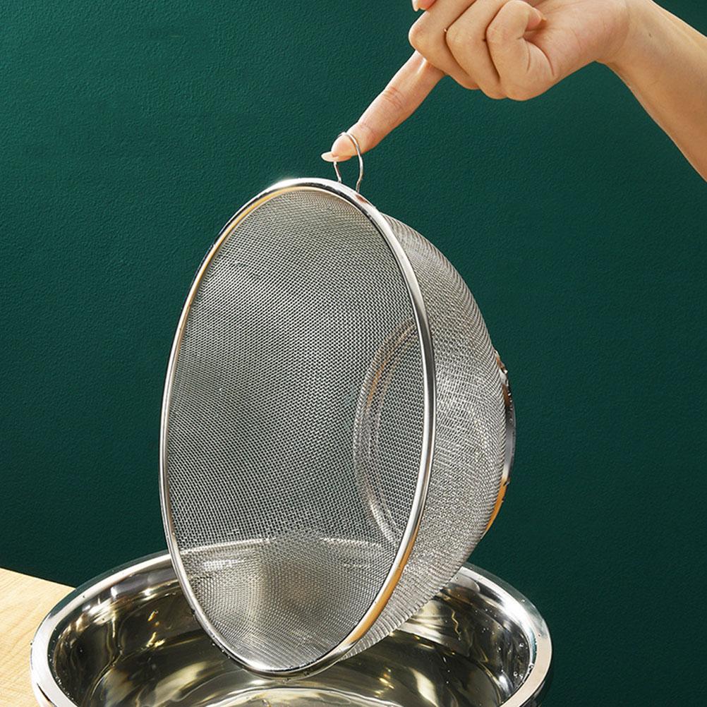 Spaghetti Strainer Stainless Steel Drain Basket Kitchen Basin Rice Washing Artifact Fruit Net