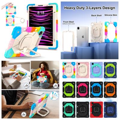 For Apple iPad Pro 11 (2020) 360° Rotating Grip Heavy Duty Protection Stand TPU+PC 3in1 Anti-knock Shockproof Tablets PC Case
