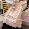 Women's Nylon Lace Bow Backpack Sweet Fresh Aesthetic Daily School Casual Book Bags 2026 New Fashion Student Back Packs