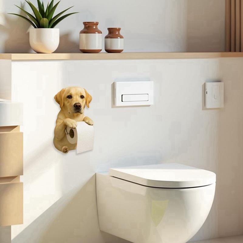 Cute Dog Shaped Paper Towel Holder Toilet Paper Holder Resin Decorative Pendant