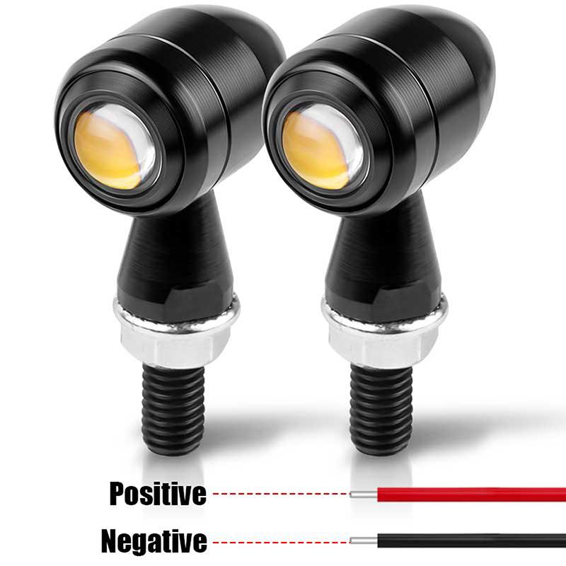 2Pcs Motorcycle LED Turn Signal Light Signal Lamp Indicators Blinker Flashing Lamp 8mm Universal for Dirt Bike Street Bike