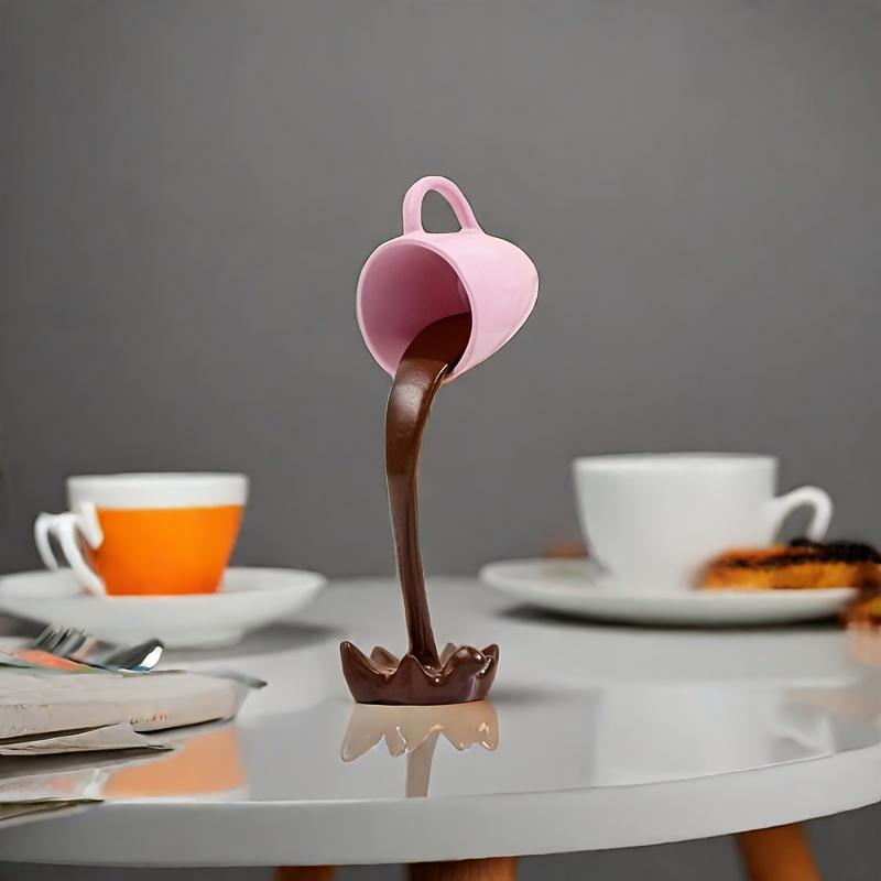 1 ud. Decoración Creativa de Taza de Café Flotante Invertida de Resina - Adecuado para Efecto de Desbordamiento de Agua